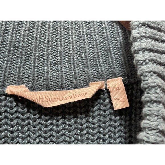 Soft Surroundings Women's Sweater XL Highland Cotton Pocket Snap Long Sleeve - Picture 2 of 11